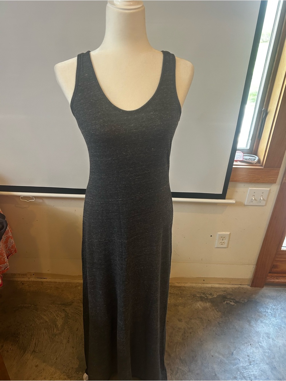 Alternative Charcoal Scoop Neck Maxi Dress
